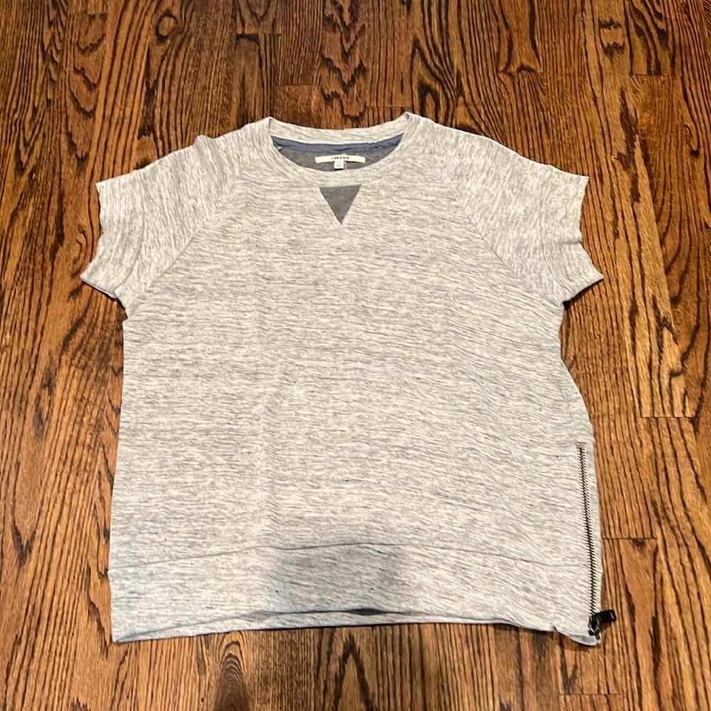 J Brand Linen blend top in a heathered grey